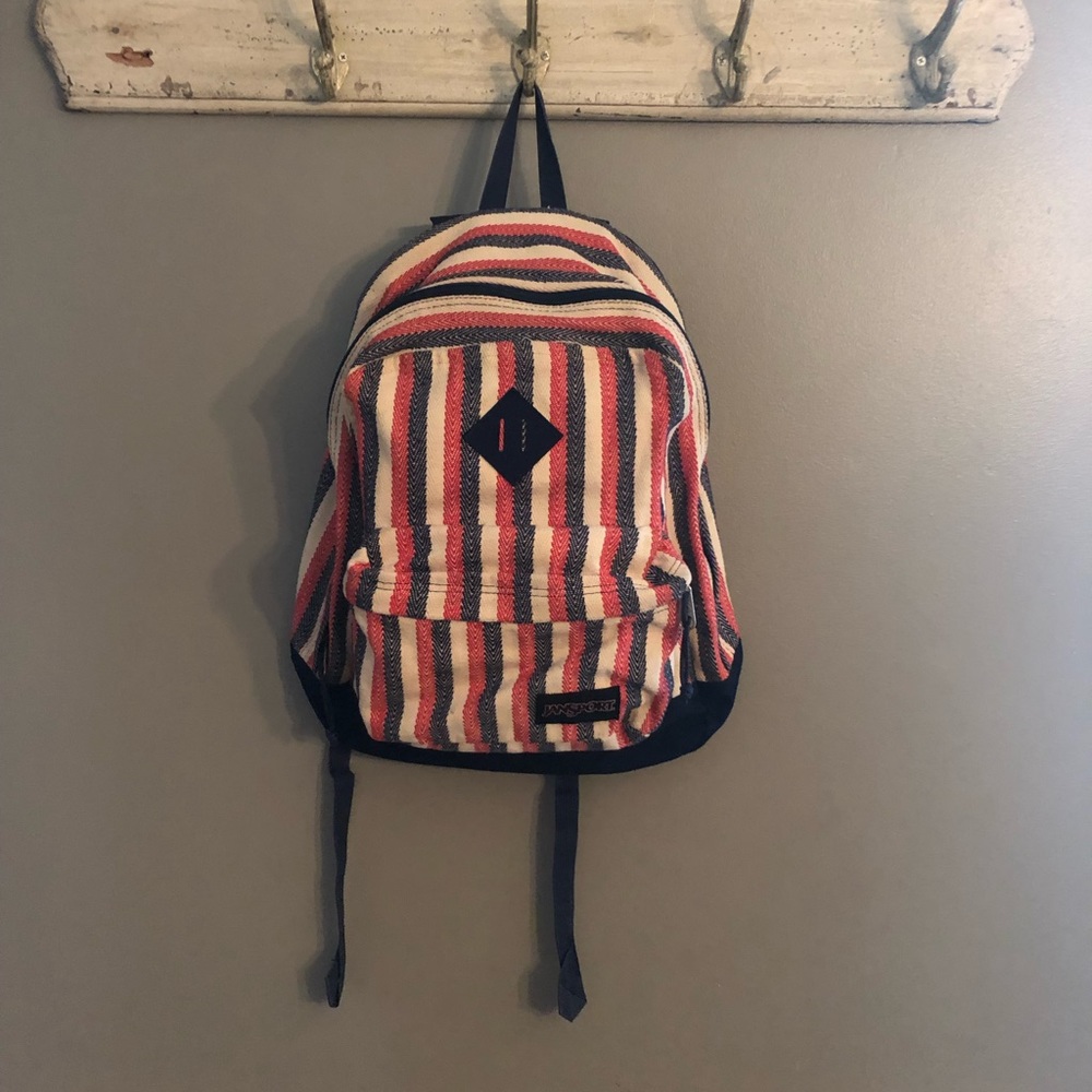 Jansport boho mini backpack red cream and blue great used condition
